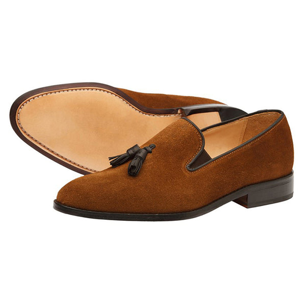 Tan Suede Tassel Loafer Fellmonger 8645