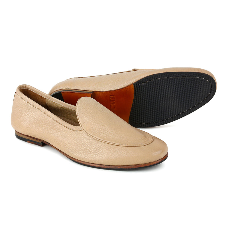 Beige Unlined Supersoft City Belgian Loafers