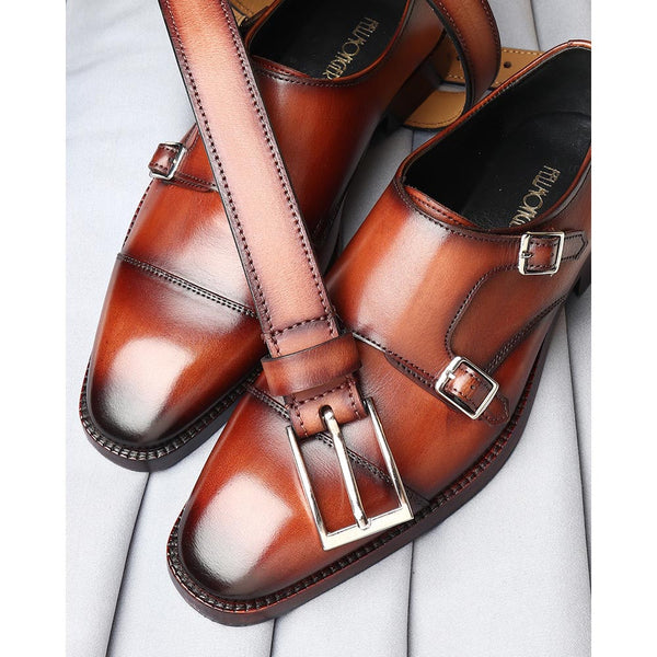 Combo- Tan Washed Patina Shoe + Belt