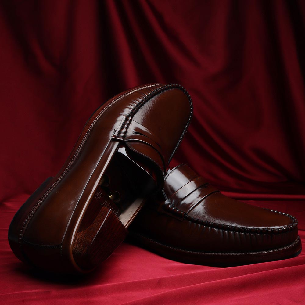 CC Moccasins 25mm In Brown Red Glossy Lambskin 144645