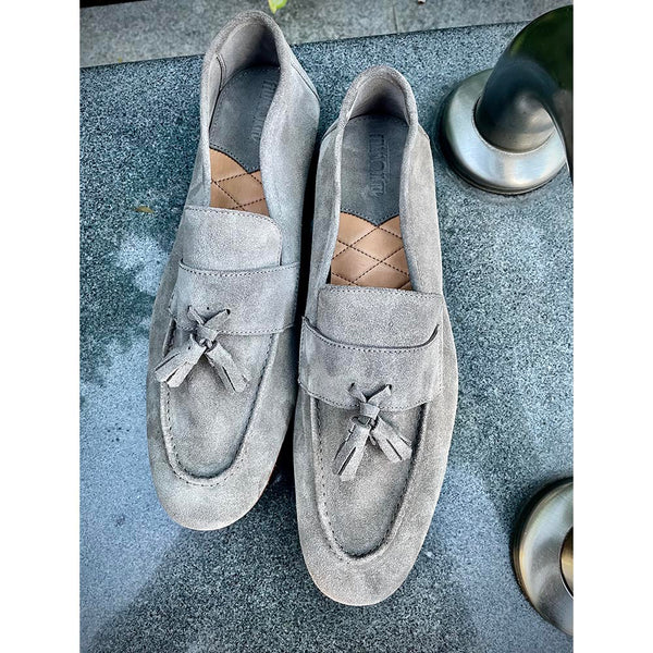 Grey suede hot sale mens loafers