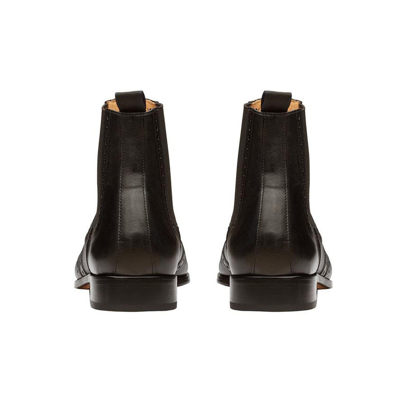 Black Wingtip Detail Chelsea Boots