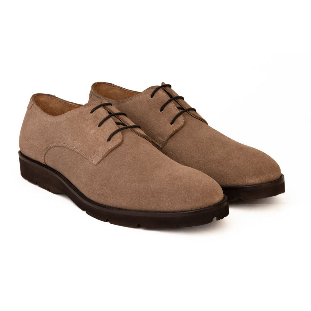 Beige Suede Exrtalightweight Derby – FELLMONGER - Main Image