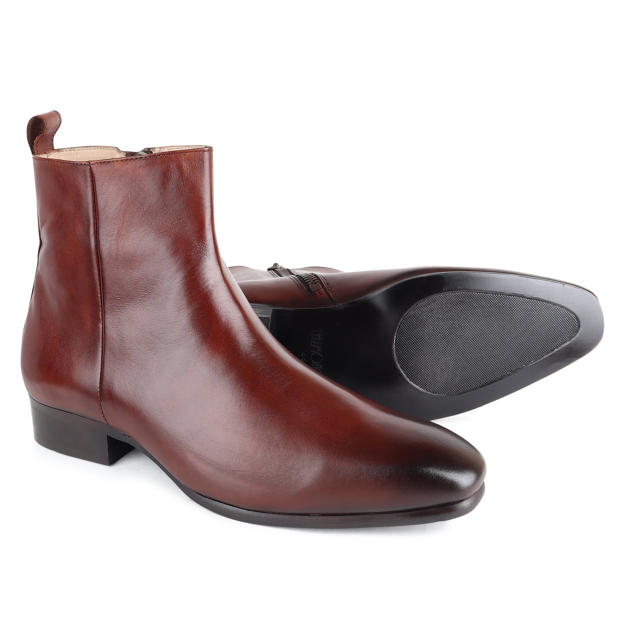Llife SLIGHT SQUARE ZIP BOOTS 41 25.5-26 Llife】SLIGHT SQUARE ZIP