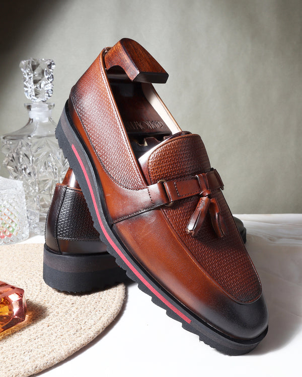 Brown Tassel Loafer With Extralightweight Tooth Sole