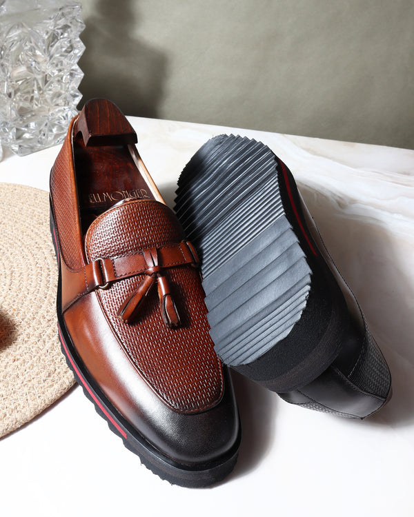 Brown Tassel Loafer With Extralightweight Tooth Sole