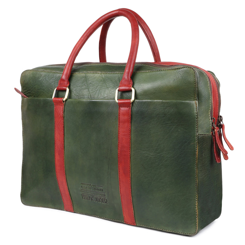 Green + Red Patina Man Bag