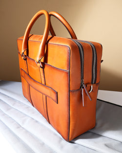 Tan Patina Classic Man Bag