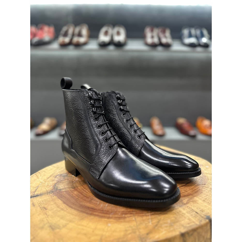 Black Dual Texture Zip Boots + Commando Soles – FELLMONGER