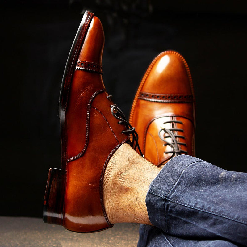 Grant Handmade Leather Brogue Shoes  Alonzo Shoes