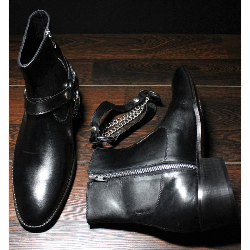 Black Hybrid Chain Boots