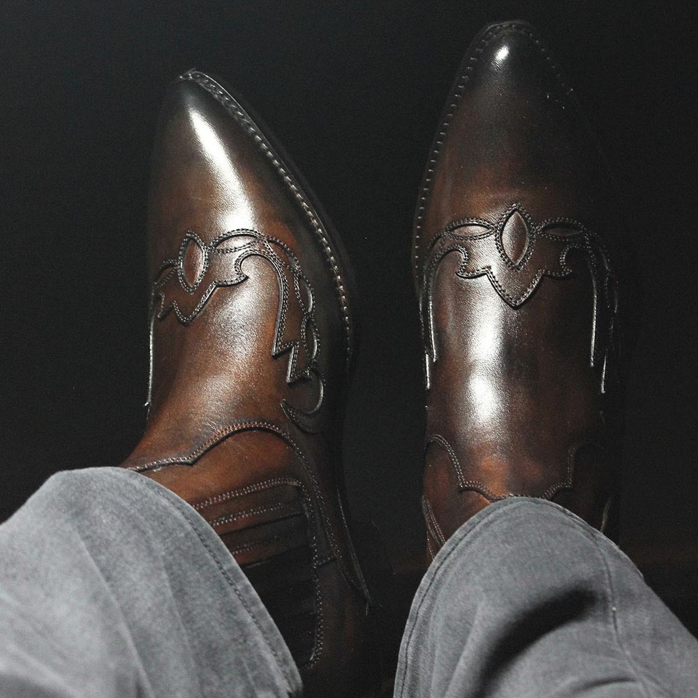 Brown Western Cowboy Boots – FELLMONGER - Main Image