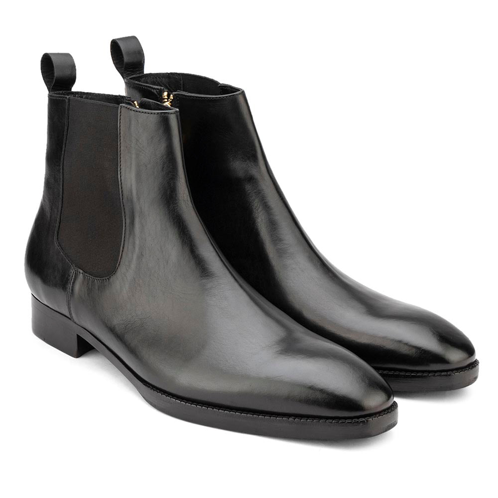 Black Glossed Zip Chelsea Boots – FELLMONGER