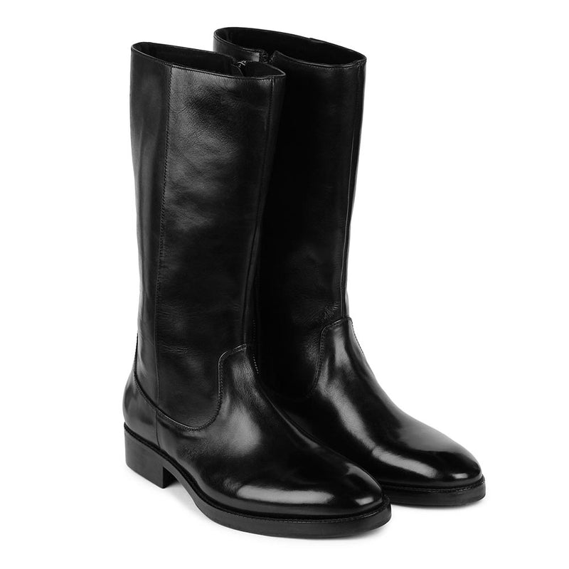 Black Long Boots with Zip
