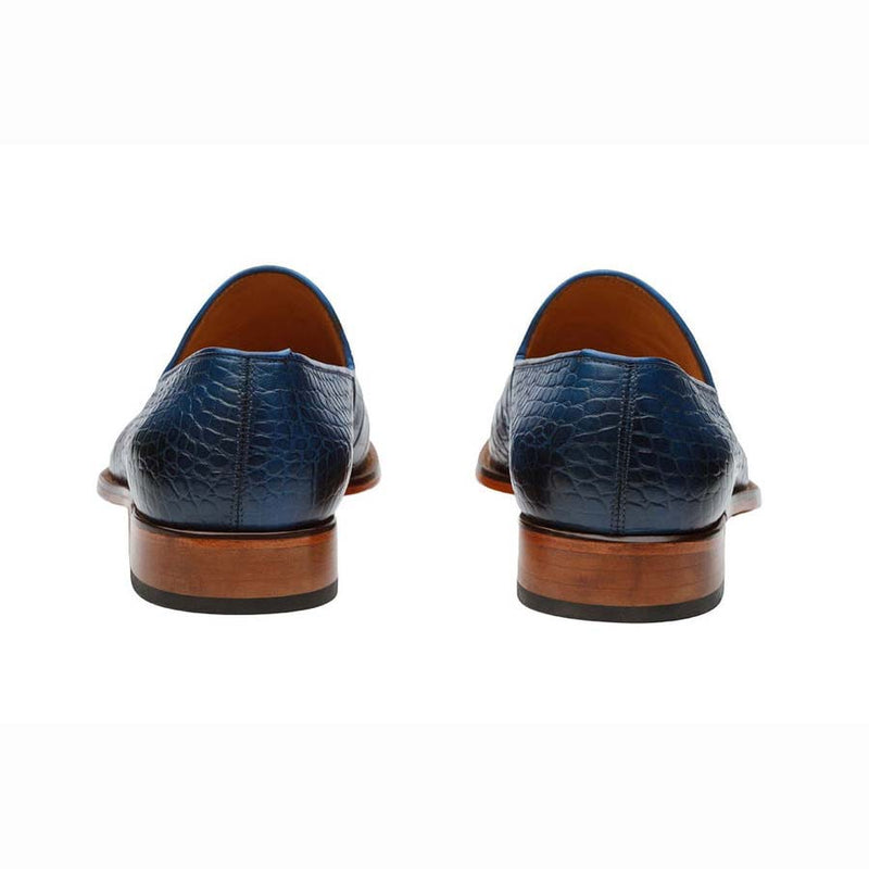 Blue Croco Tassel Loafers