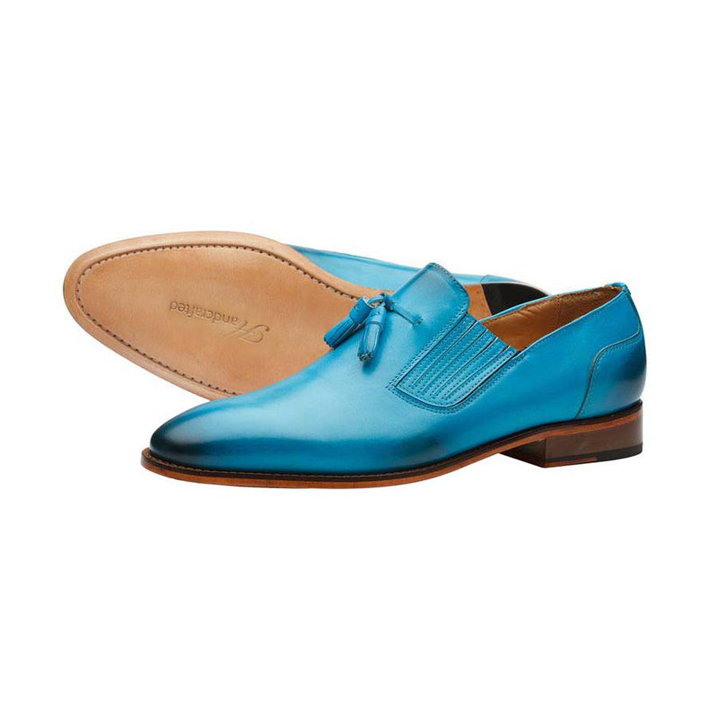 Blue Lazyman Tassel Loafers