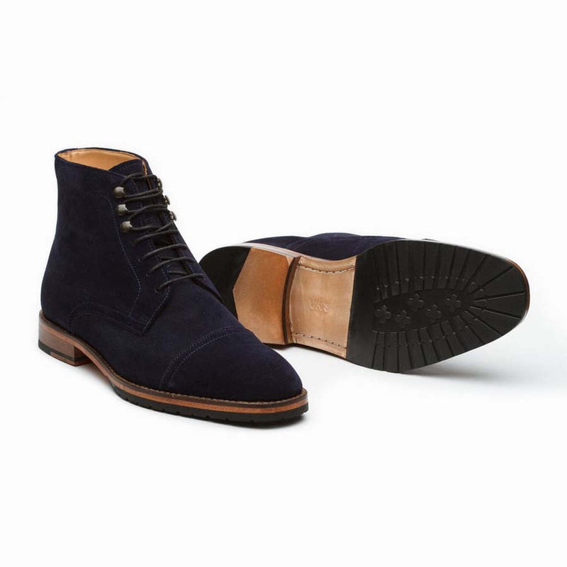 Navy Suede Boots