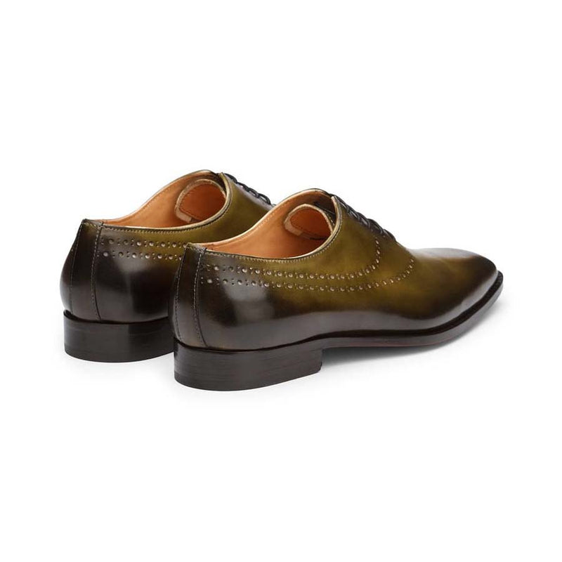 Olive Patina Punched Oxfords