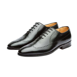 Black Punched Medallion Longwing Oxfords