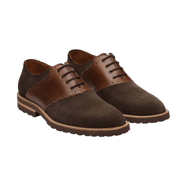 Brown Suede Lightweight Combination Saddle Oxfords