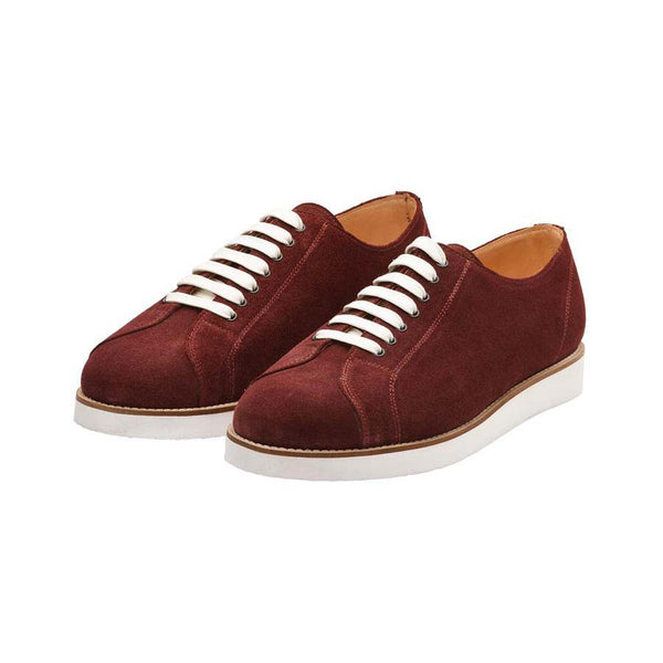 Burgundy Suede Classic Sneakers