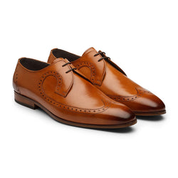 Tan Decorated Derby Wingtips