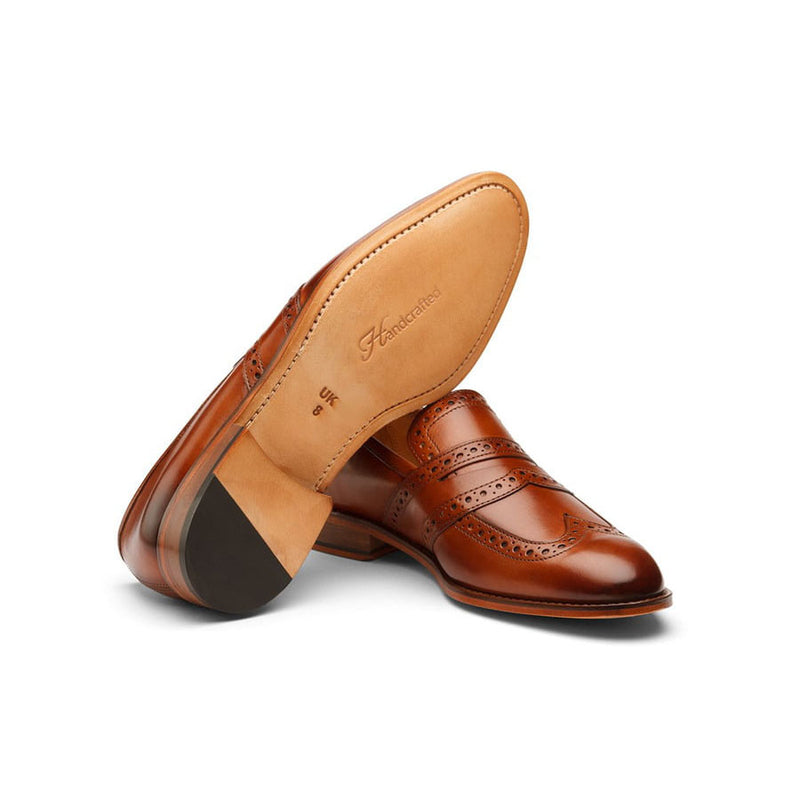 Tan Decorated Saddle Loafers