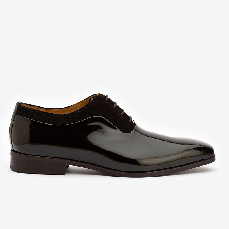Black Patent Oxford with Suede detail