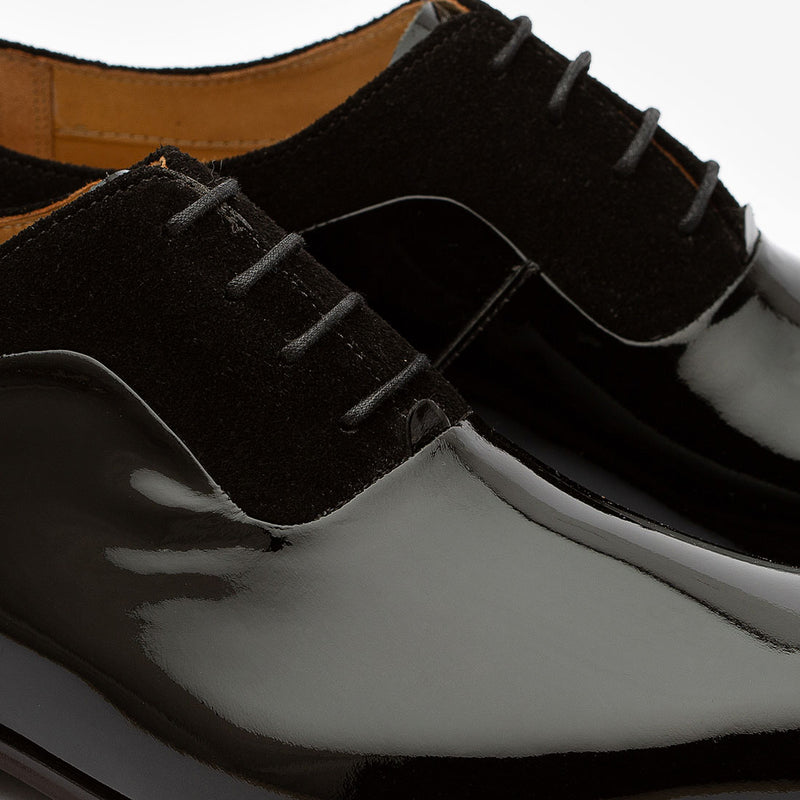 Black Patent Oxford with Suede detail