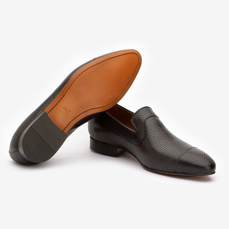 Black Perforated Loafer