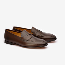 Brown Penny Loafers with Cordstitch