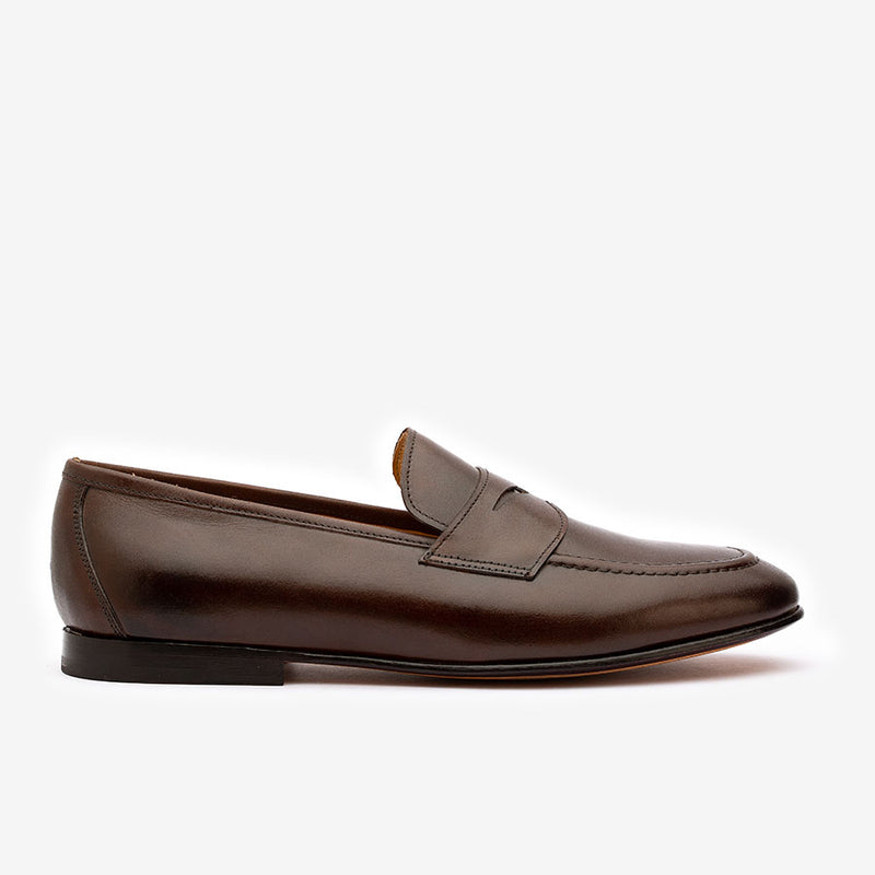 Brown Penny Loafers with Cordstitch