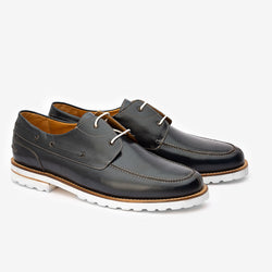 Black Boat shoe with a Chunky Sole