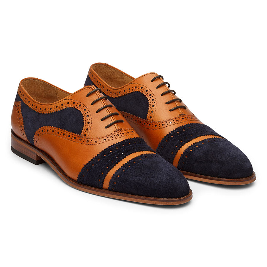 Tan Navy Suede Gladiator Oxfords – FELLMONGER