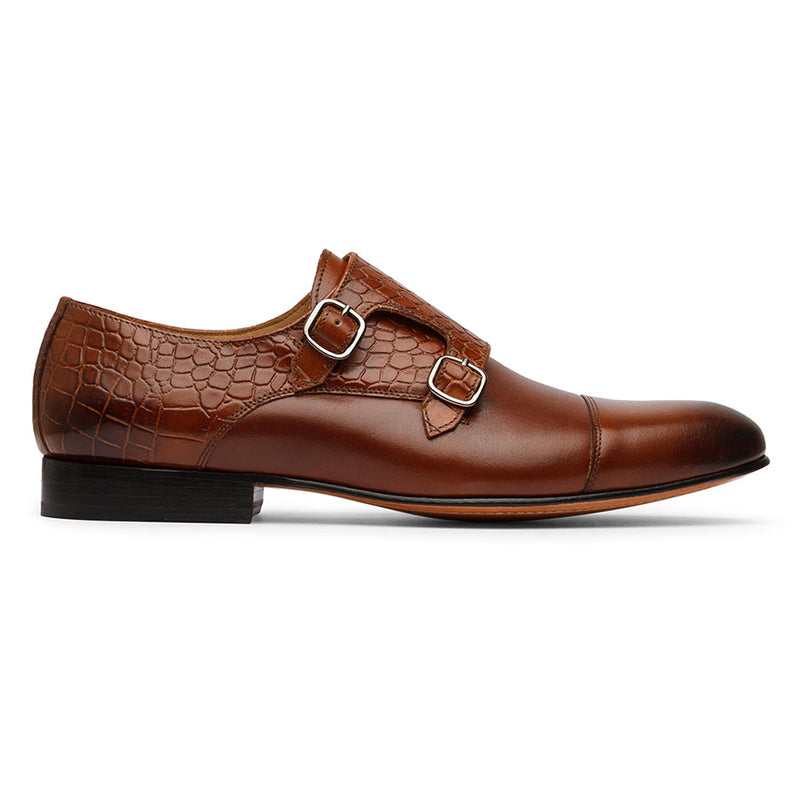Cognac Semi Croco Monkstraps