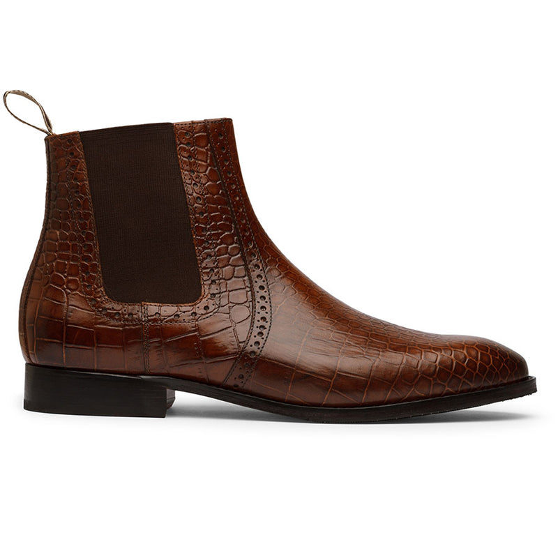 Brown Detailed Croco Chelsea Boot