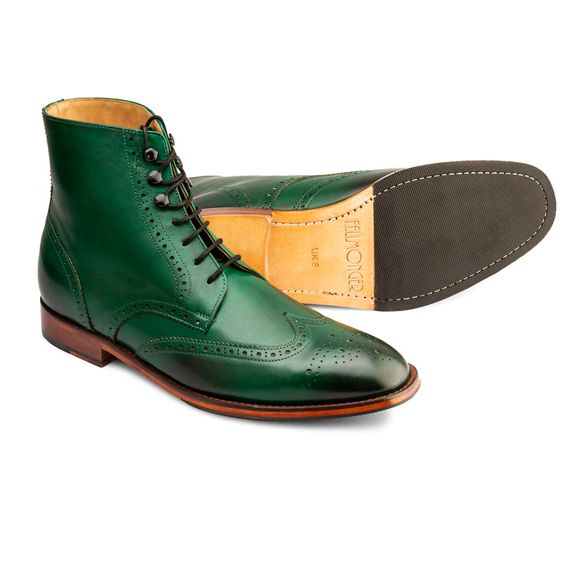 Green Wingtip Boots