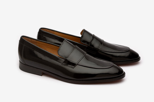Black Patent Strap Loafers