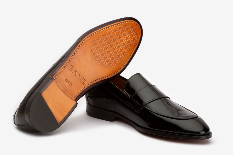 Black Patent Strap Loafers