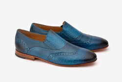 Blue Python Print Loafers