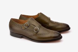 Olive Double Monk With Wingtip