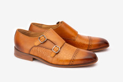 Tan Double Monks With Crocodile Detail