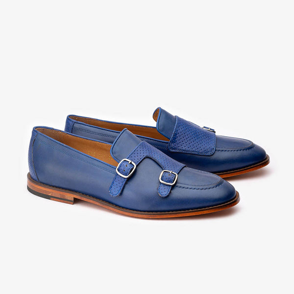 Blue Monk Slipon with Punched Detail