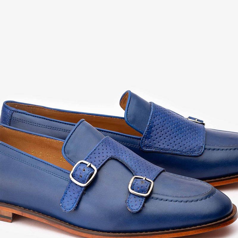 Blue Monk Slipon with Punched Detail