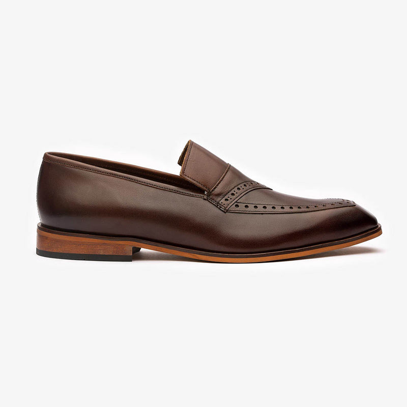 Brown Brogue detail Penny Loafer