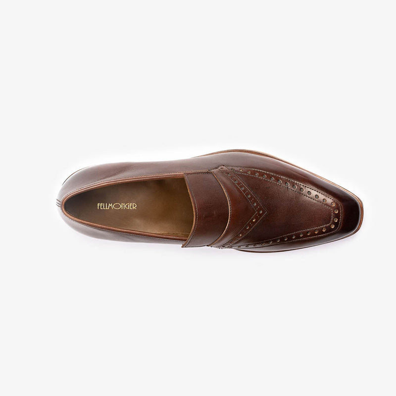 Brown Brogue detail Penny Loafer