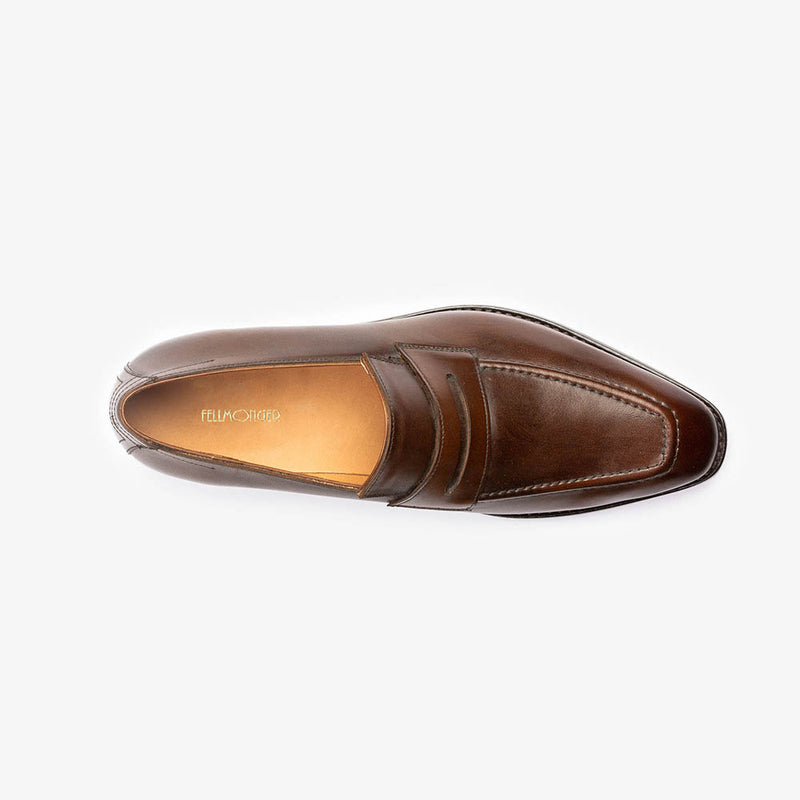 Brown Square Toe Classic Penny Loafers
