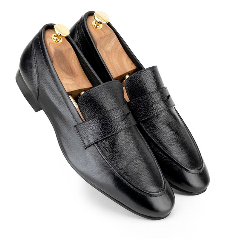 Black Flexible Extra Soft Penny Loafers