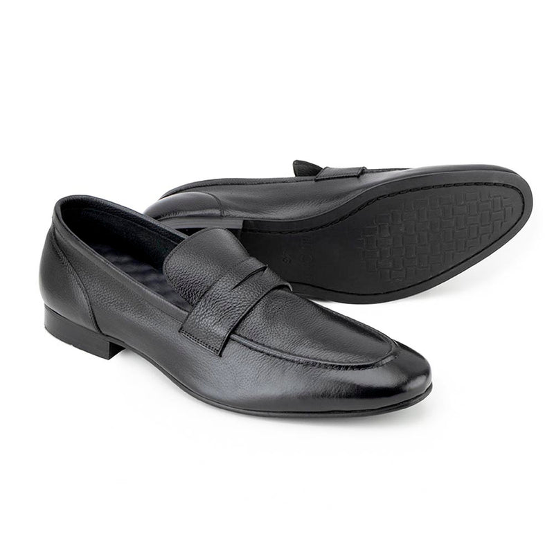 Black Flexible Extra Soft Penny Loafers
