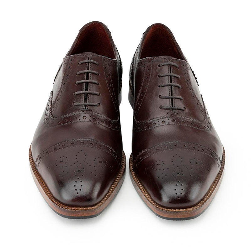 Brown Classic Welted Captoe Oxfords